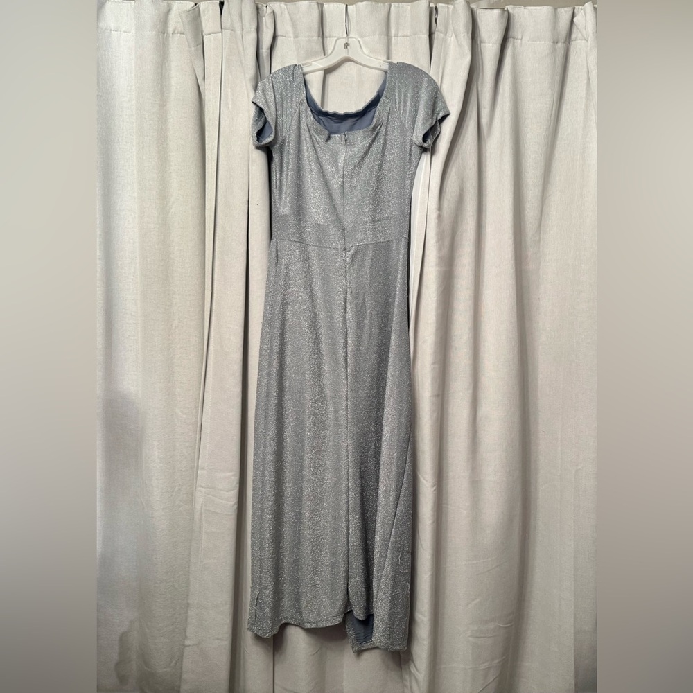 Elegant Silver Evening Gown
